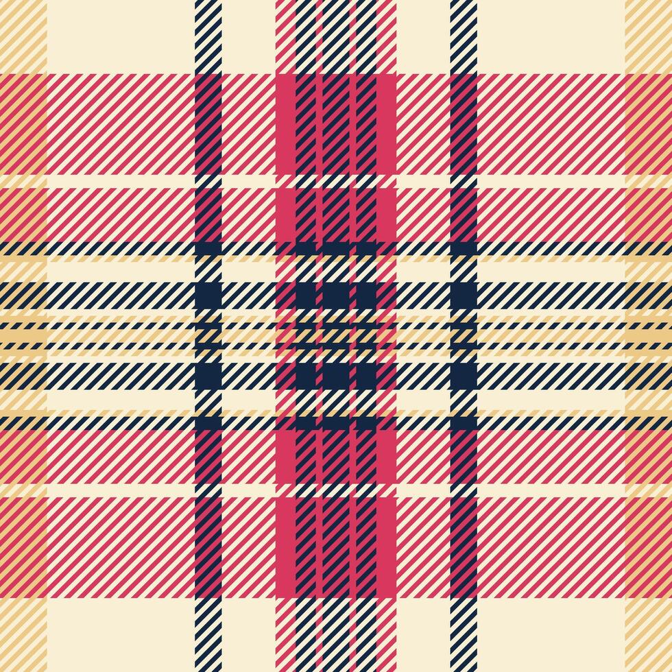 Stylish diagonal plaid pattern in vibrant pink, cream, and navy. Perfect for textile designs, website backgrounds, or fashion illustrations. Adds a touch of modern elegance to any project. vector