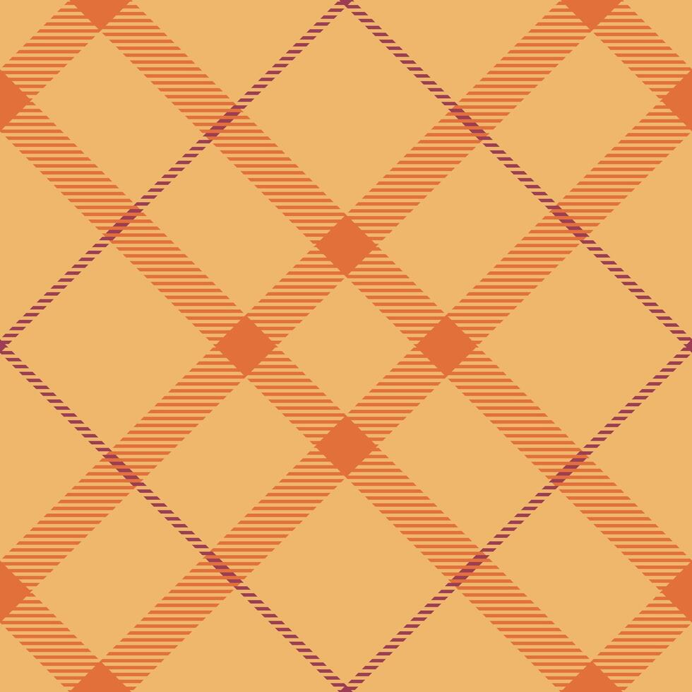 Long seamless tartan textile, african texture fabric pattern. Rich background check plaid in orange and red colors. vector