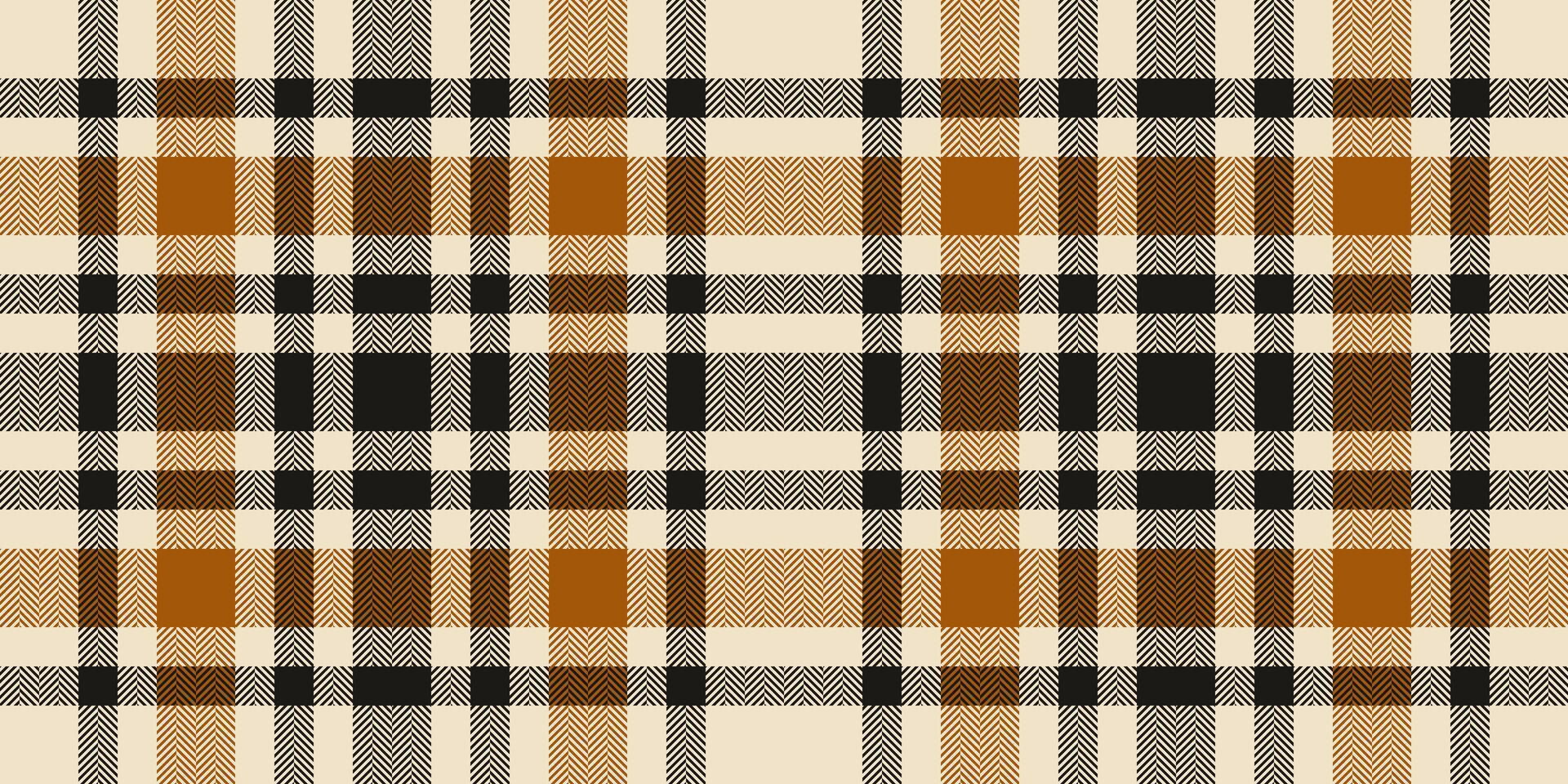 Stylish herringbone plaid pattern in beige, black, and brown. Perfect for textile design, fashion, apparel, website backgrounds, or autumn-themed projects. vector