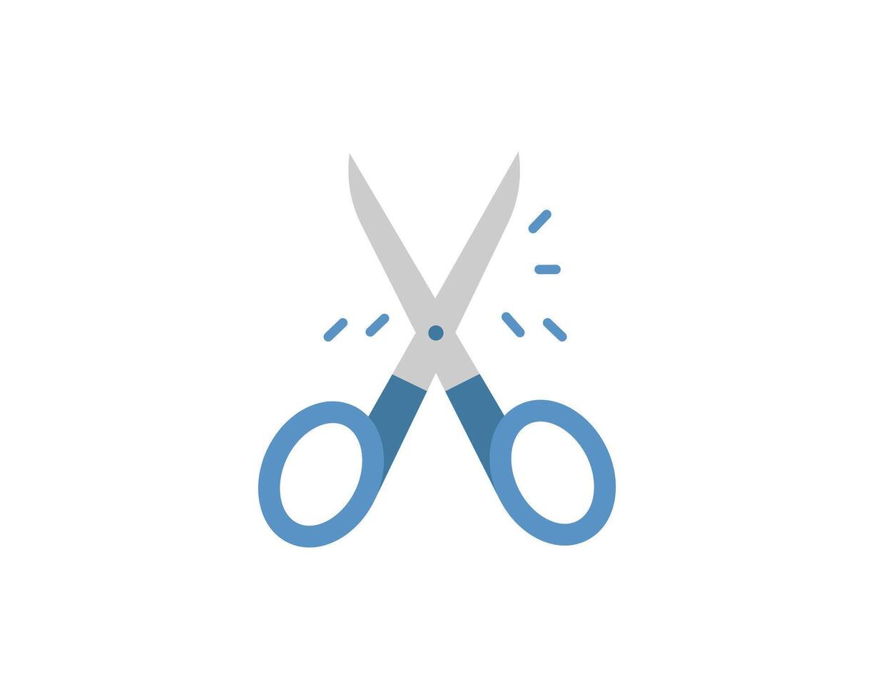 Stylish flatdesign illustration of scissors in action, perfect for websites, apps, or presentations needing a clean, modern cut icon. vector