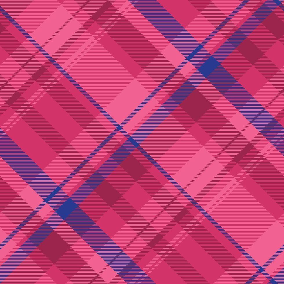 Dynamic pink and blue diagonal plaid pattern. Perfect for textile designs, website backgrounds, or modern branding projects. Striking geometric texture adds visual interest and energy. vector