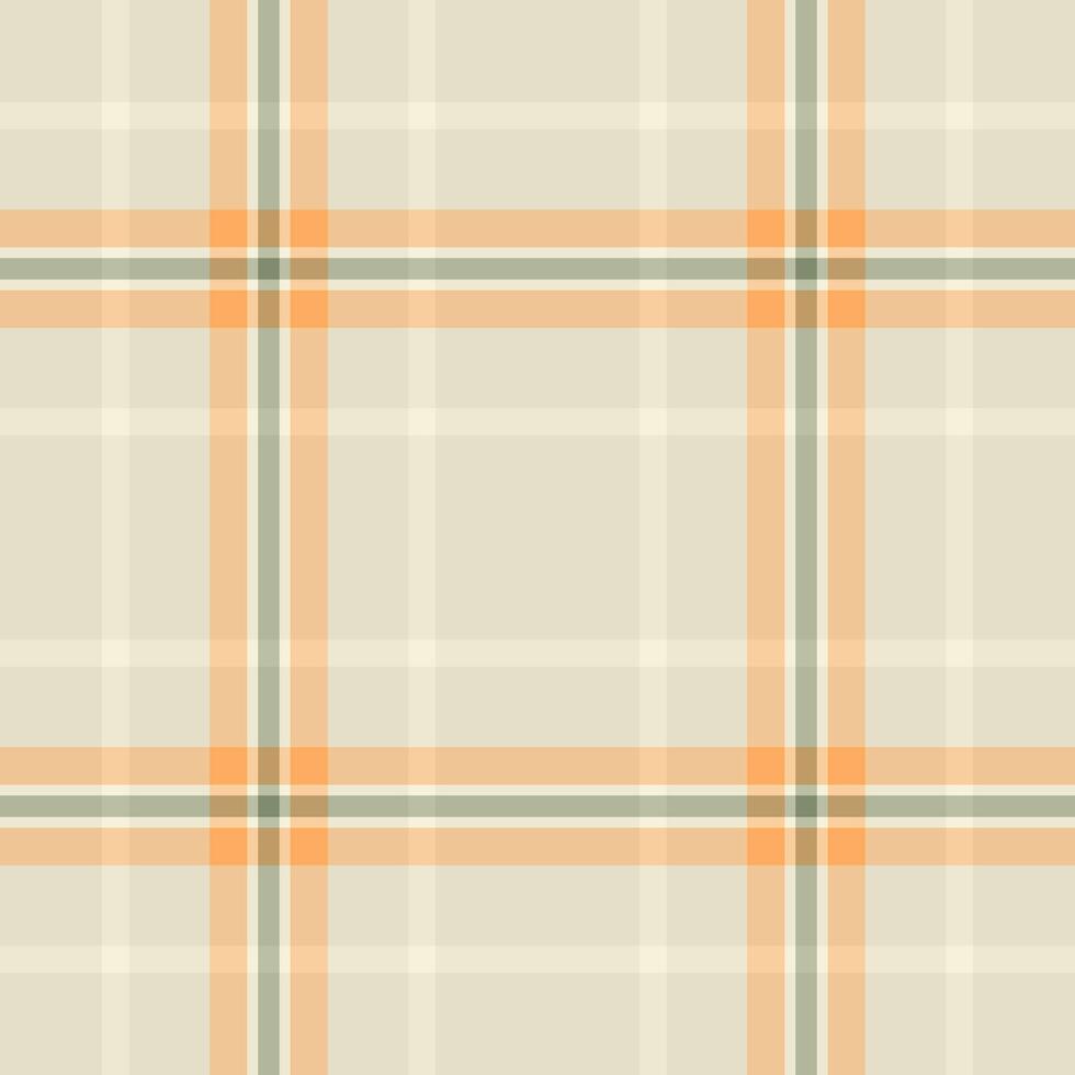 Product seamless background check, handmade textile fabric tartan. Twill texture plaid pattern in light and orange colors. vector