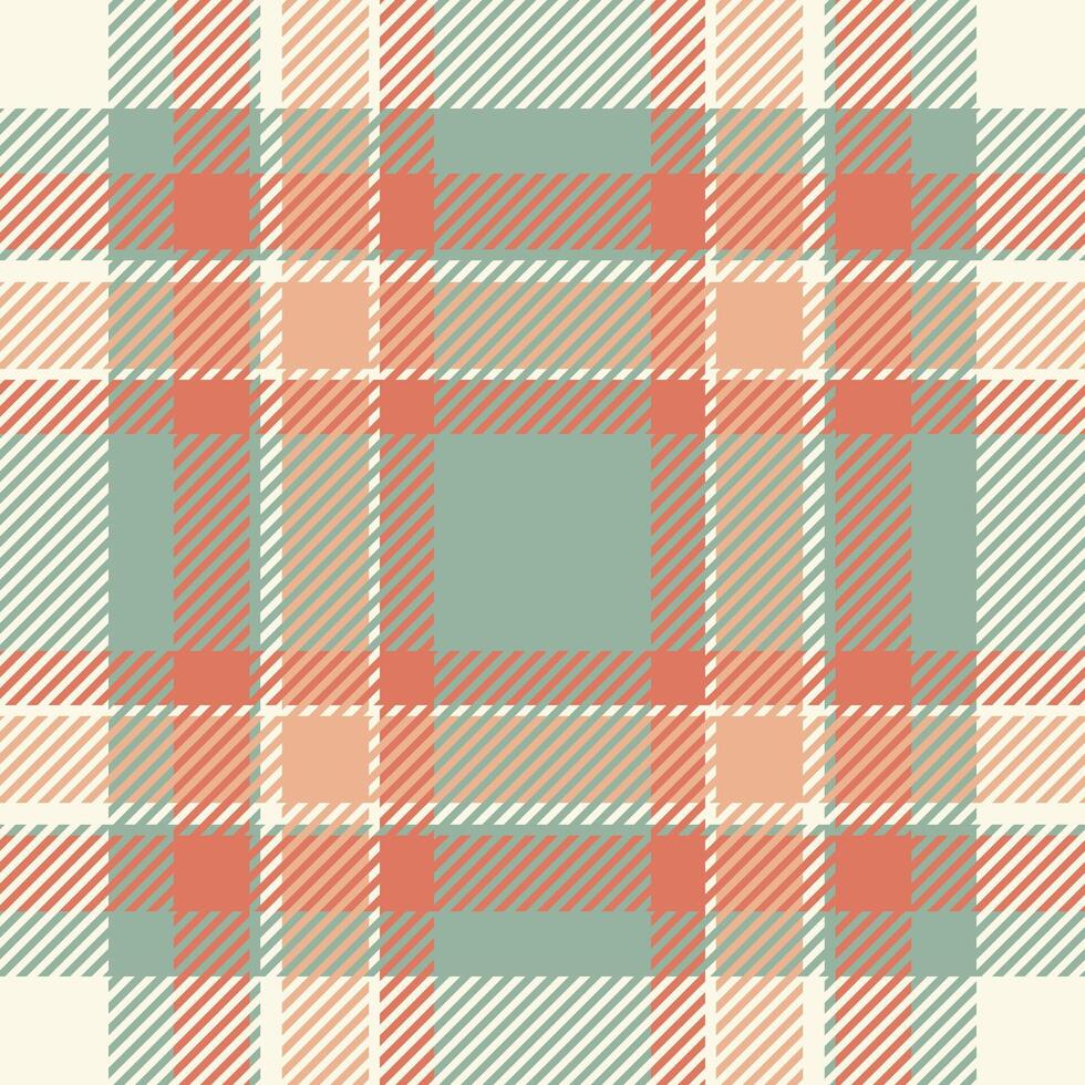 Multicolor tartan plaid pattern, poncho check seamless fabric. Nostalgia texture textile background in pastel and old lace colors. vector