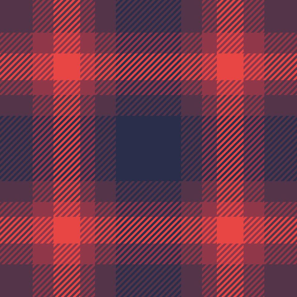 Sixties textile check background, warmth tartan texture . Fit plaid seamless pattern fabric in red and pink colors. vector