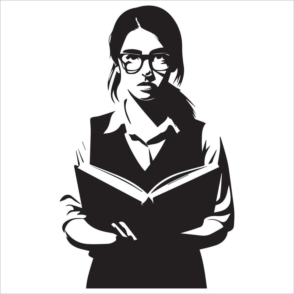 Creative Book Lover Scene Illustration vector