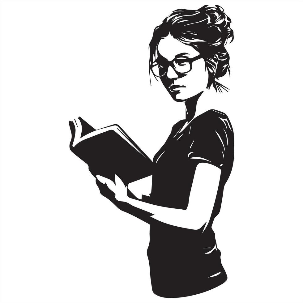 Charming Illustration of a Woman Reading vector