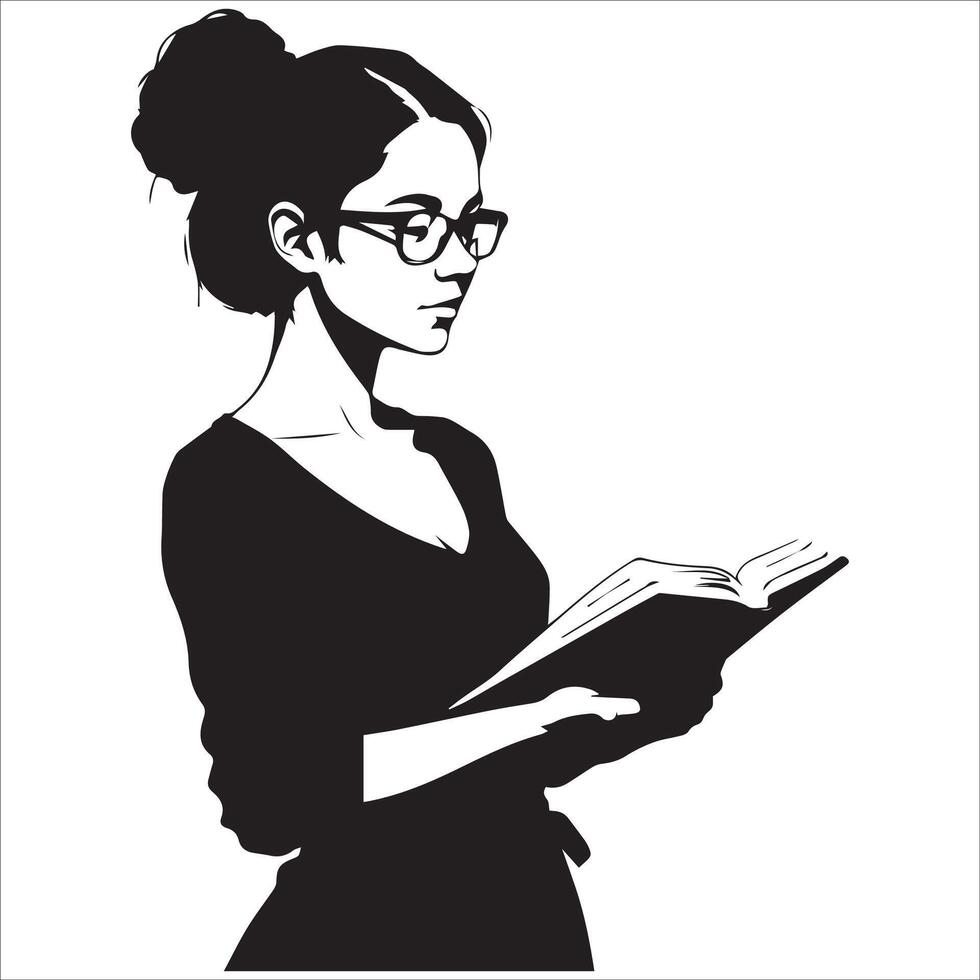 Quiet Time with a Book Illustration vector