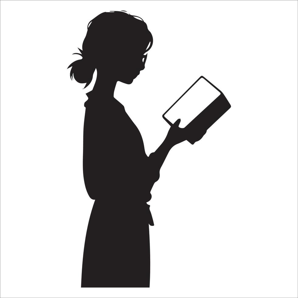 Adorable Girl with a Book Illustration vector