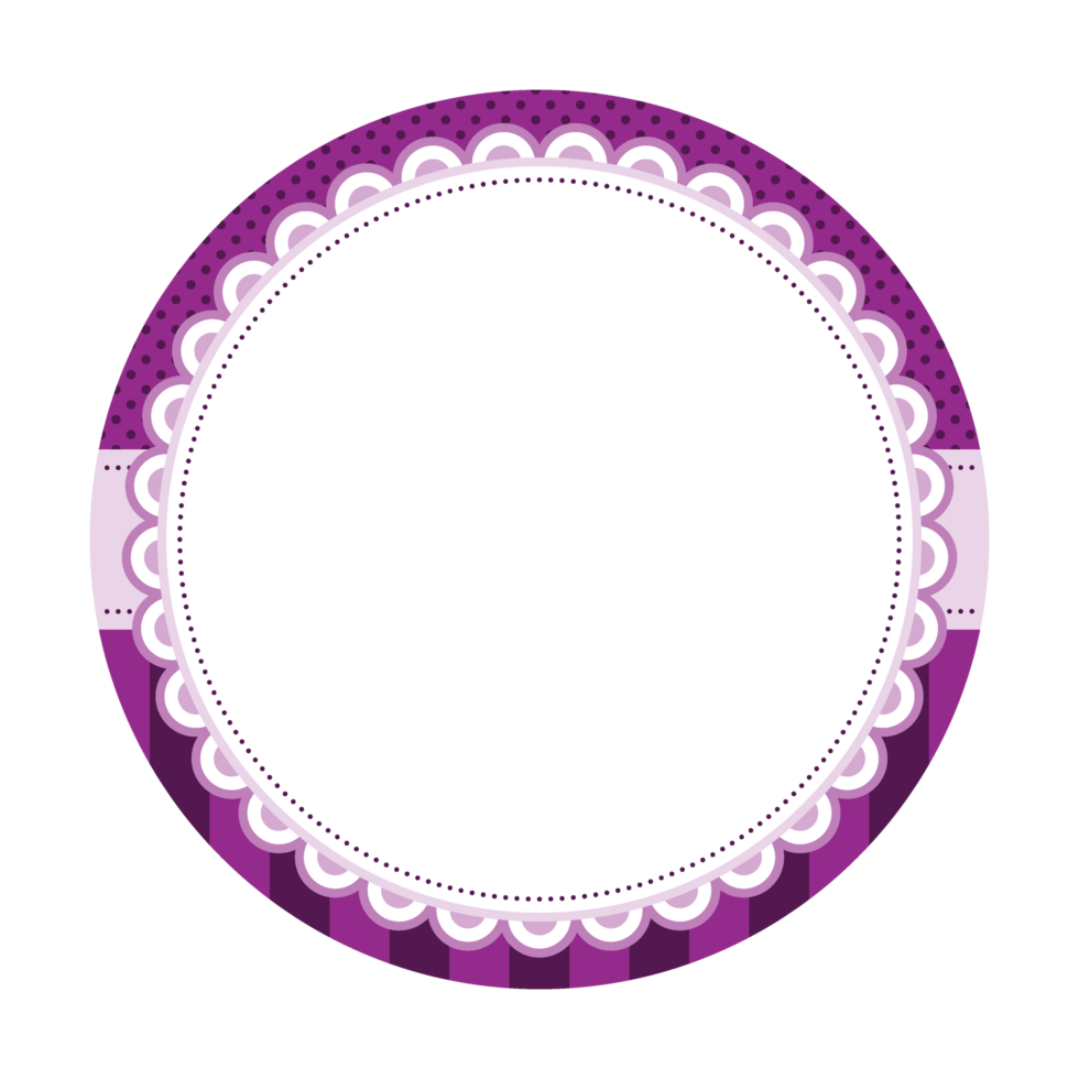 Simple Purple Circular Ornate Design with Intricate Lace Elements png