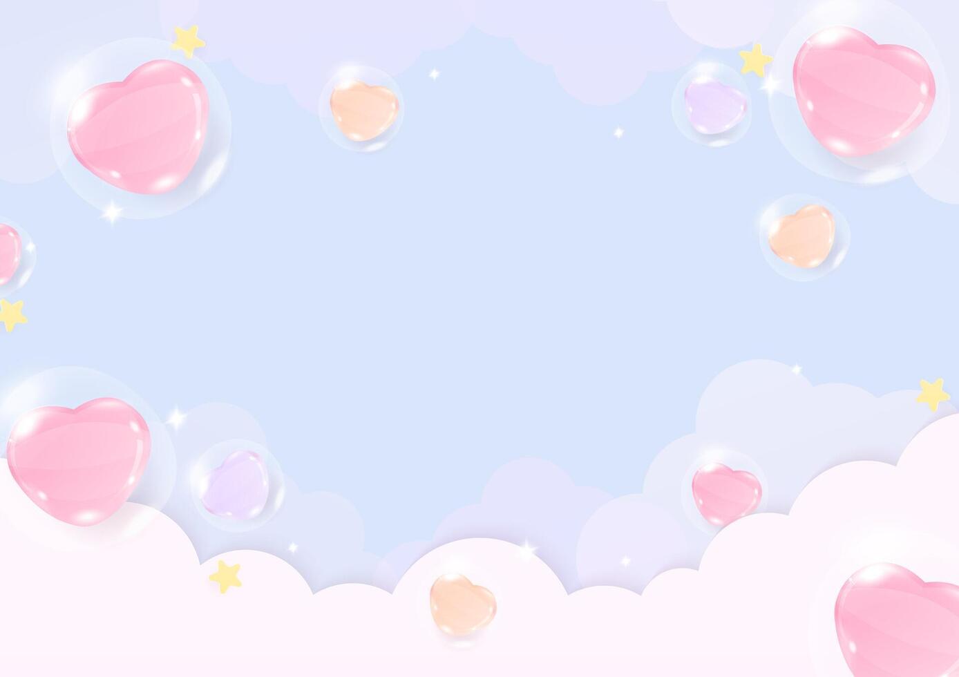 Pastel heart balloon background vector
