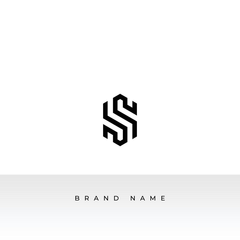 S Logo with line. Morden S Letter white Background. Flat Logo Design Template Element Usable for Business and Branding Logos. vector