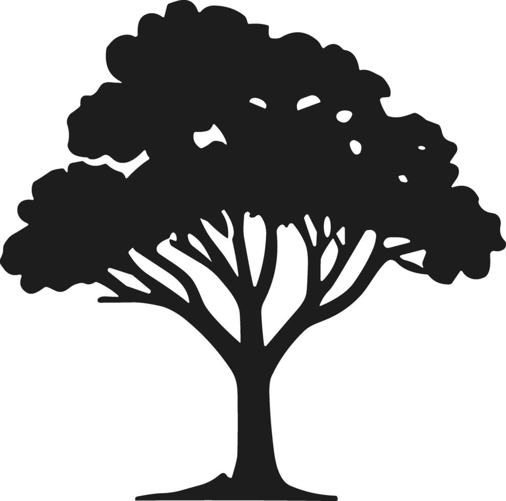 Silhouette Tree Illustration - Minimalistic Nature Design vector