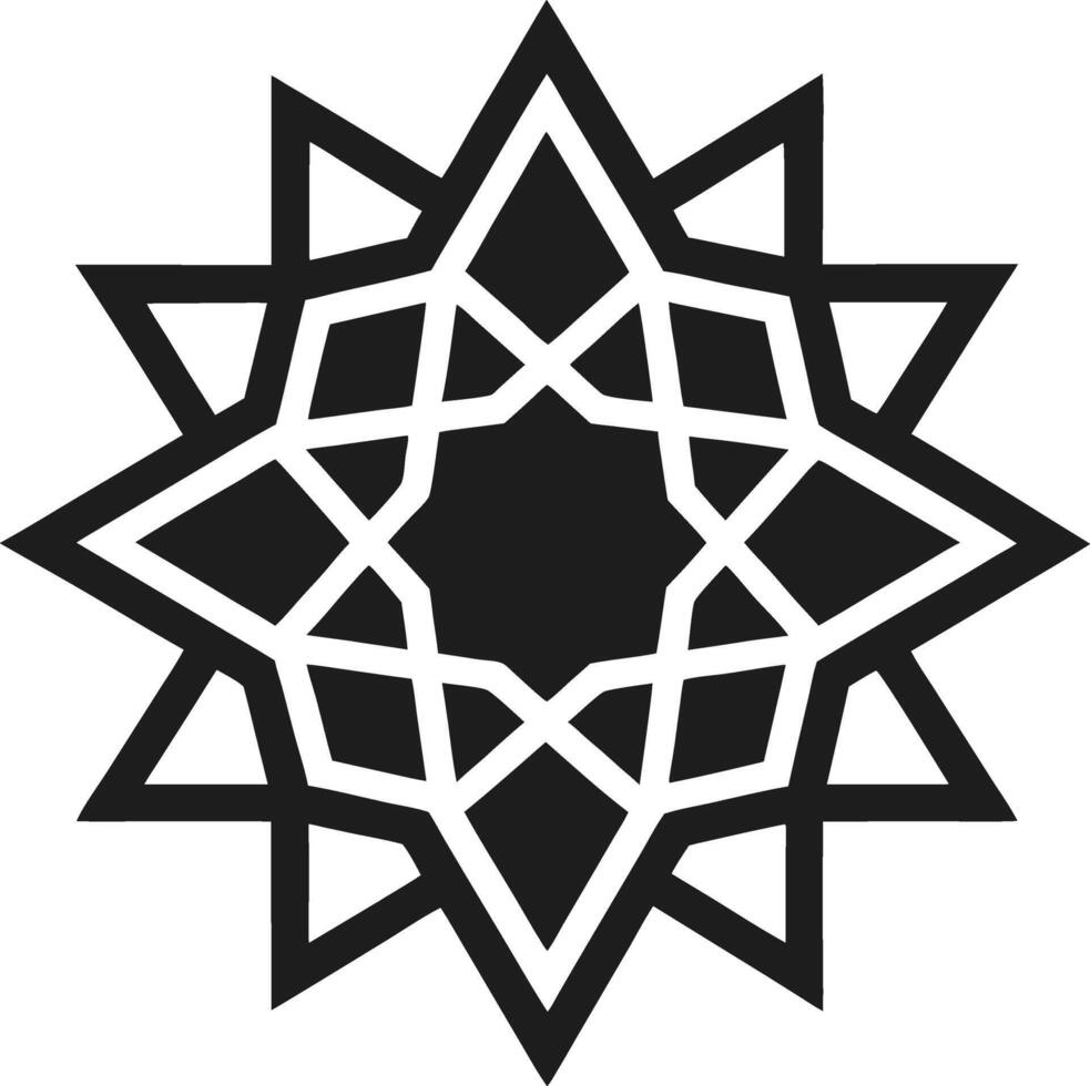 An Islamic Geometric Star Pattern Silhouette Illustration vector