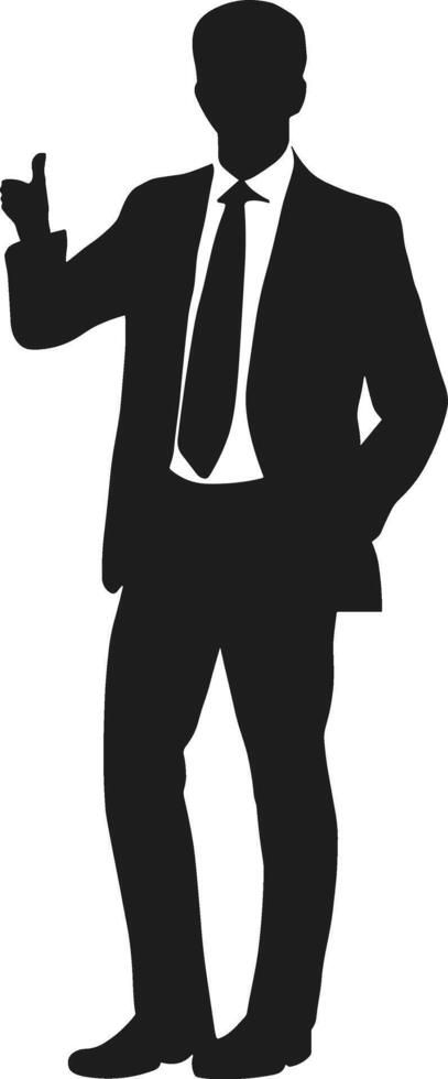 Businessman Silhouette Giving a Thumbs-Up Gesture vector