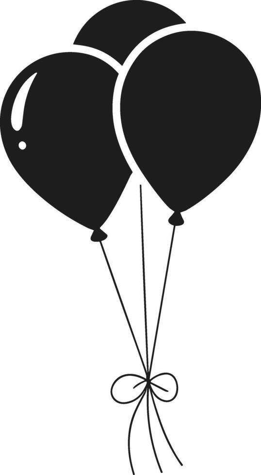 Bundle of Balloons Silhouette Illustration vector