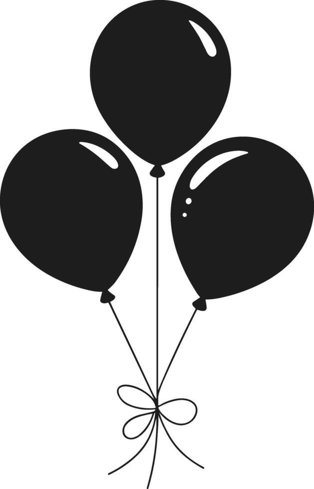 Black Balloon Silhouette - Minimalist Party and Celebration Design vector