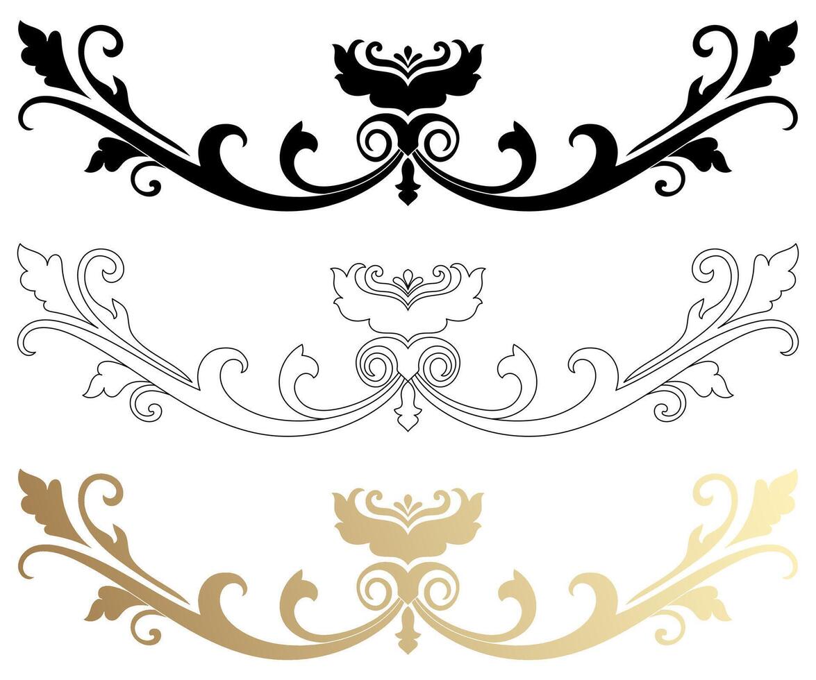 Victorian Elegance Retro Borders Family Crest Swirls and Timeless Black and White Patterns vector