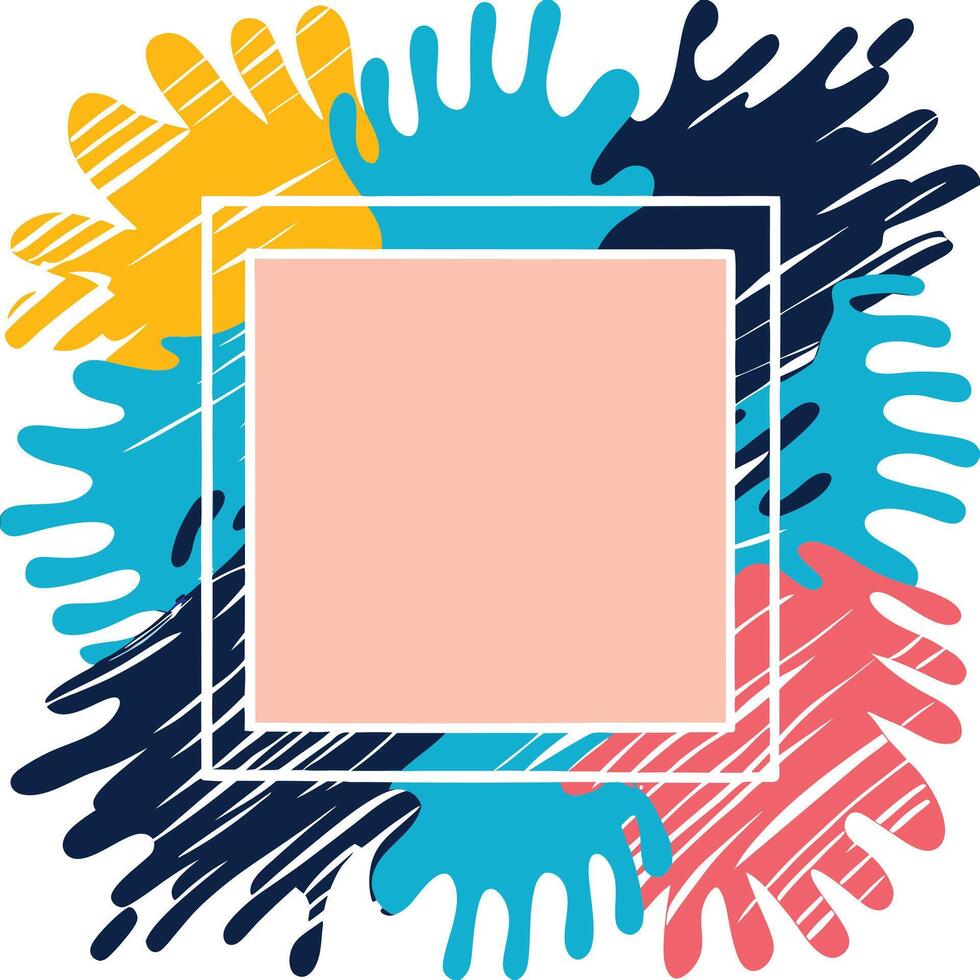 Colorful Abstract Splashes Frame Design Template Background vector