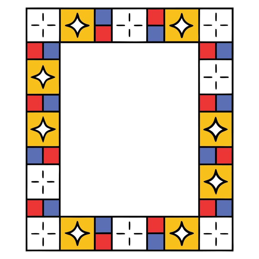 Geometric Colorful Border Frame Design Template Pattern vector