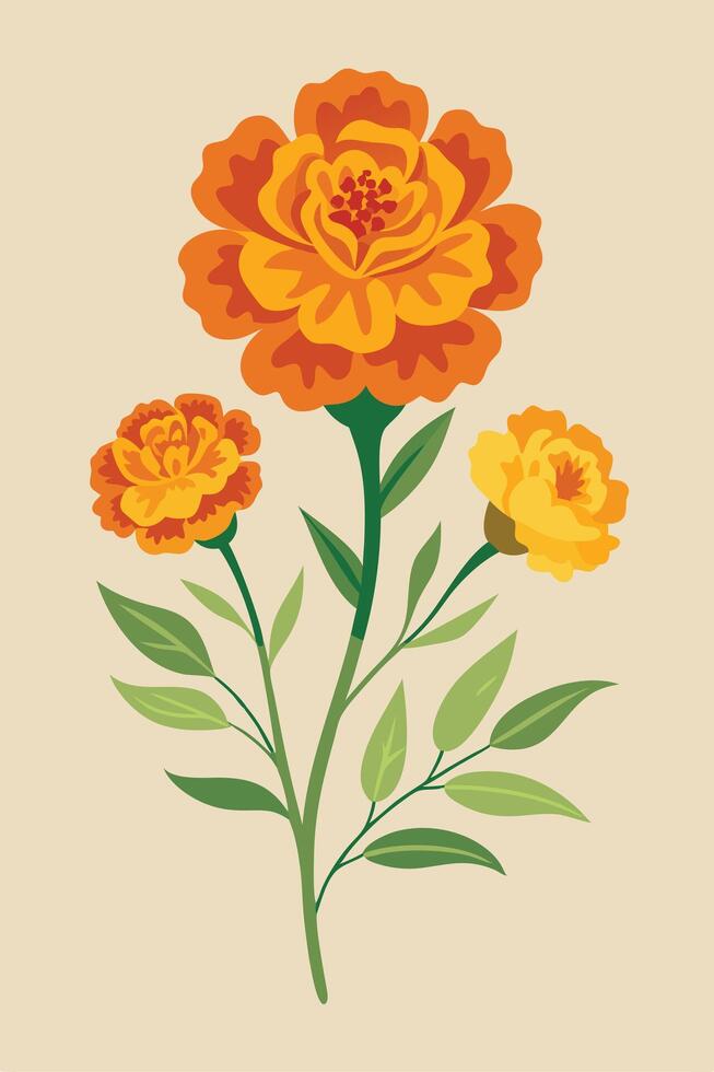 ビュフェ アート作品「Orange Daisys」Hibell Art 証明付き