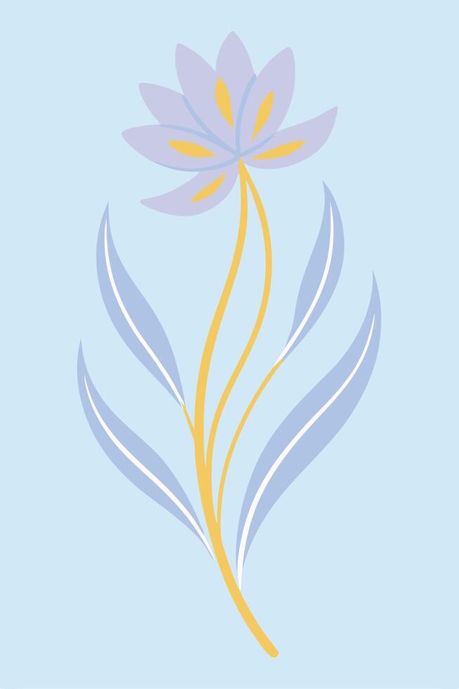 Pastel Flower Illustration Elegant Botanical Design, Simple Bloom vector