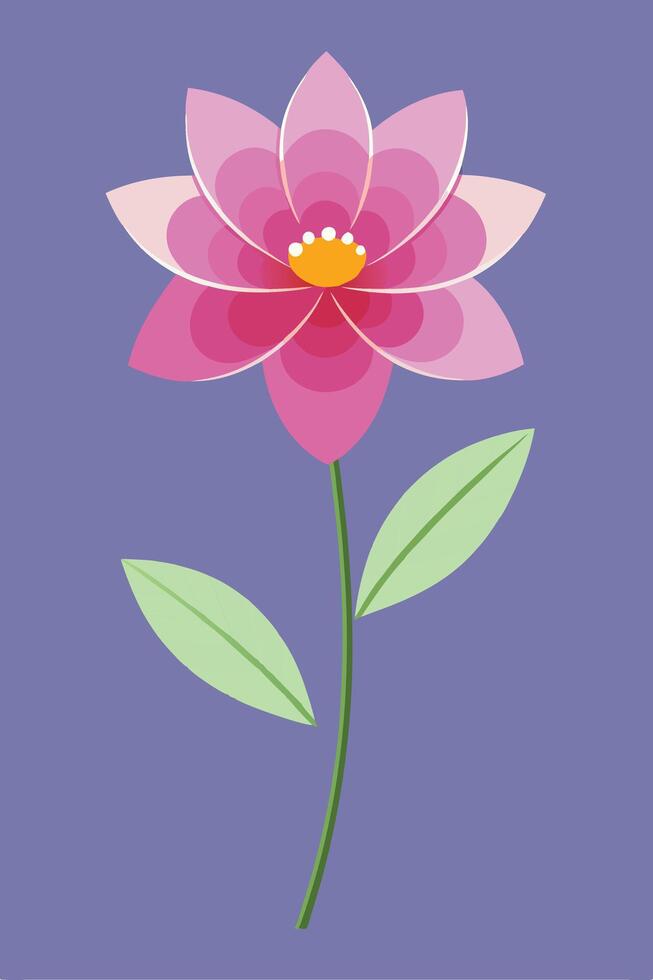 Pink Flower Illustration Elegant, Simple, Botanical Design vector