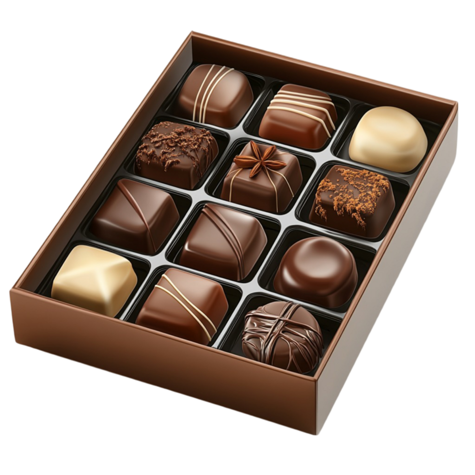 Chocolates in a Box on Transparent Background png