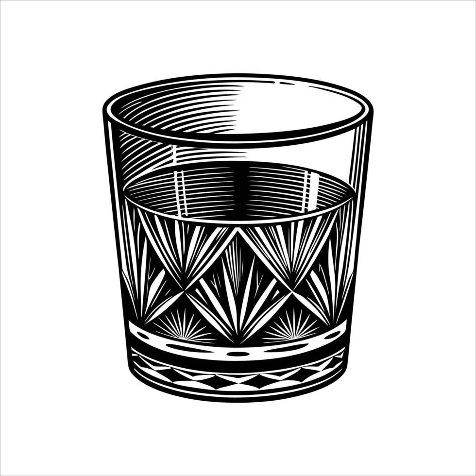 Whisky glass whiskey glass vector