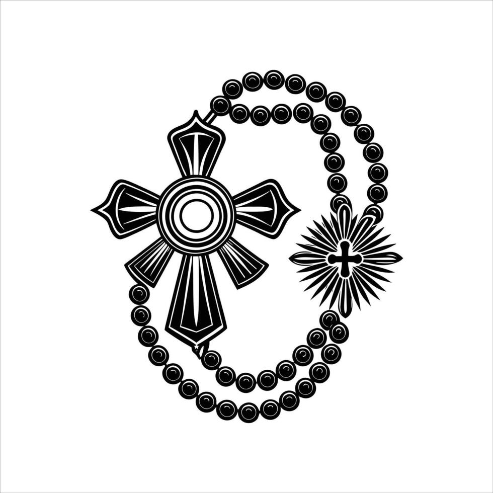 Rosary Cross Vectors Illustrations