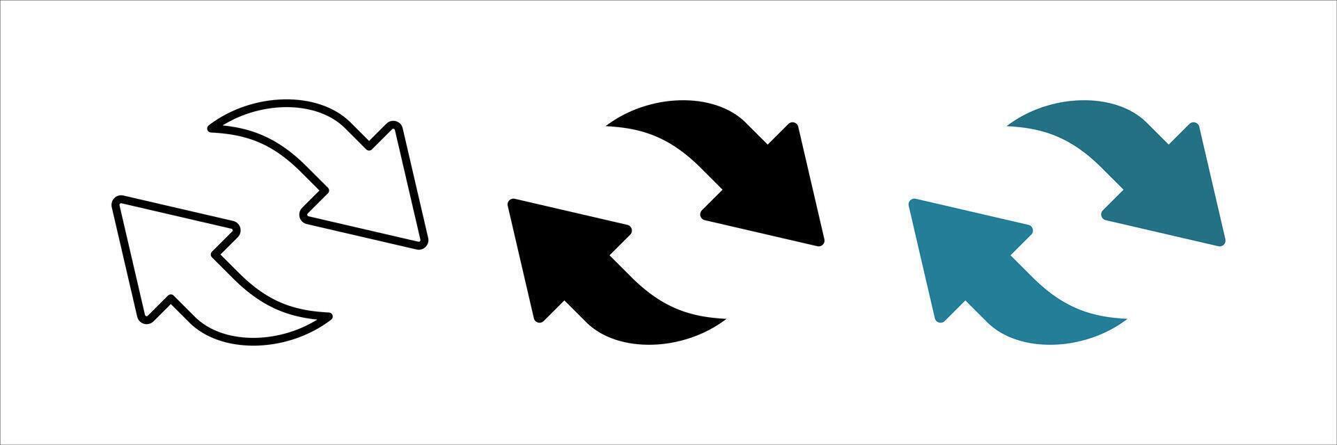 Two Arrow icon set. Exchange sign. for mobile concept and web design. illustration on white background vector