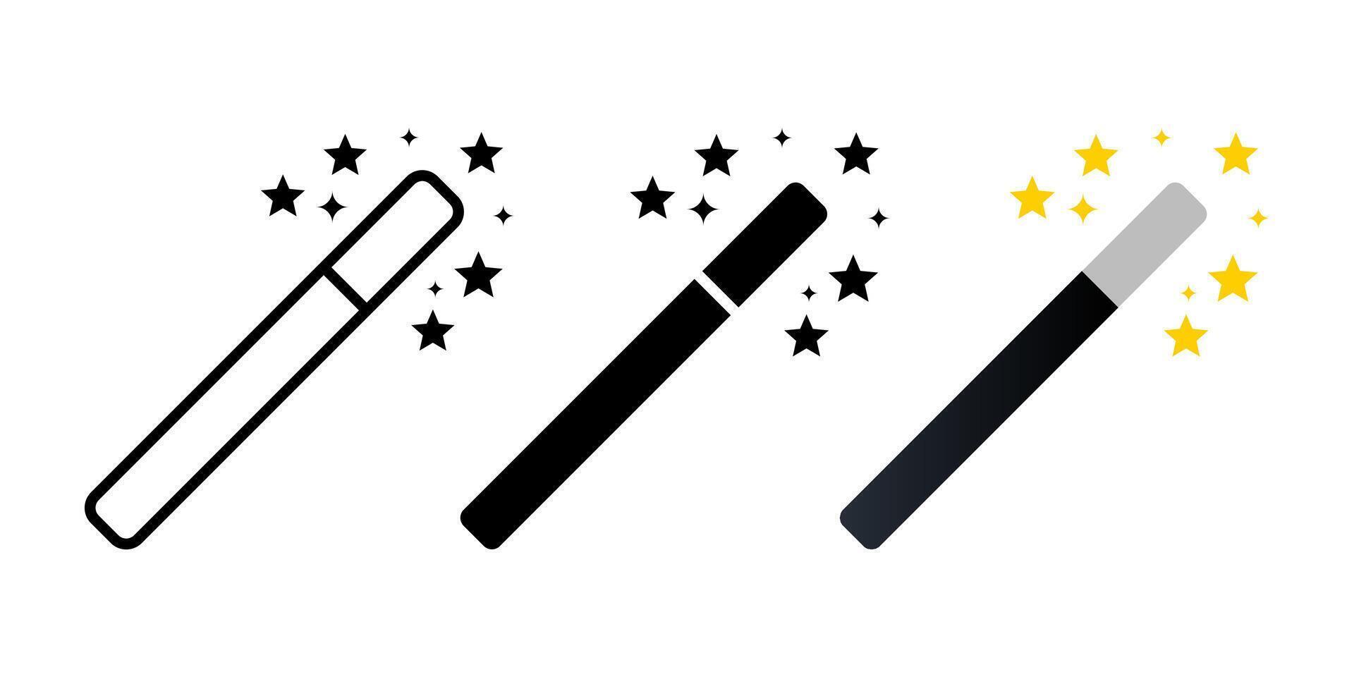 Magic Wand icon set. Magic sign. for mobile concept and web design. illustration on white background vector