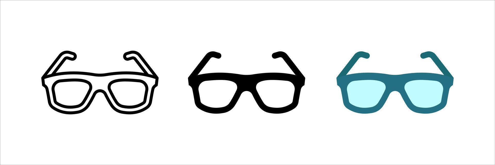 Glasses icon set. eyeglasses sign. for mobile concept and web design. illustration on white background vector