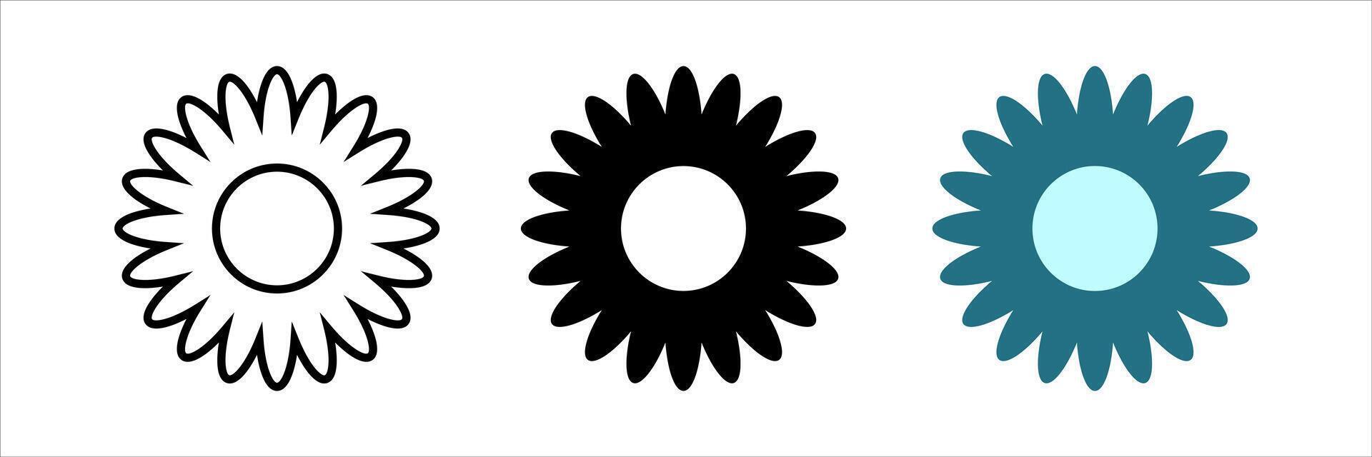 Flower icon set. Flowers sign. for mobile concept and web design. illustration on white background vector