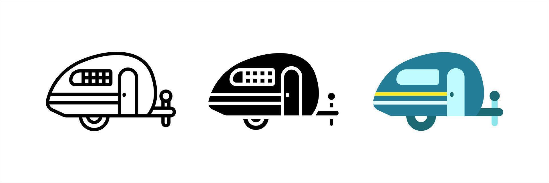 Caravan icon set. Caravan Trailer Home sign. for mobile concept and web design. illustration on white background vector