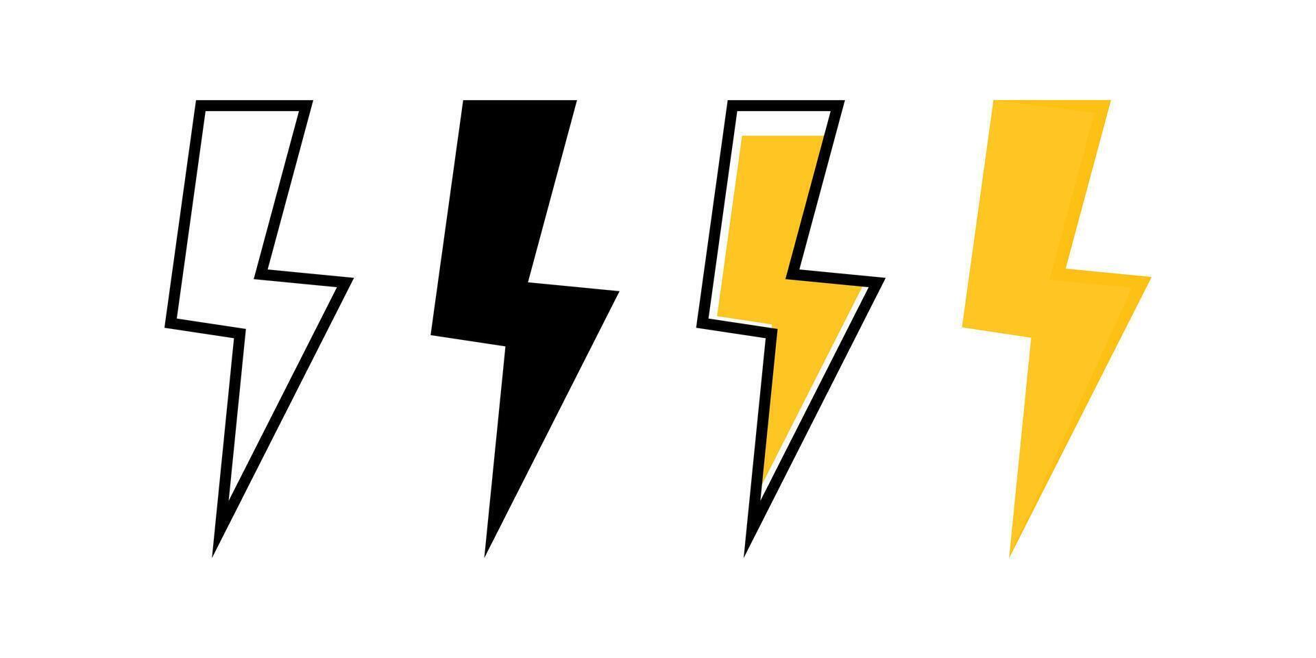 Lightning icon set. electric sign. for mobile concept and web design. illustration on white background vector