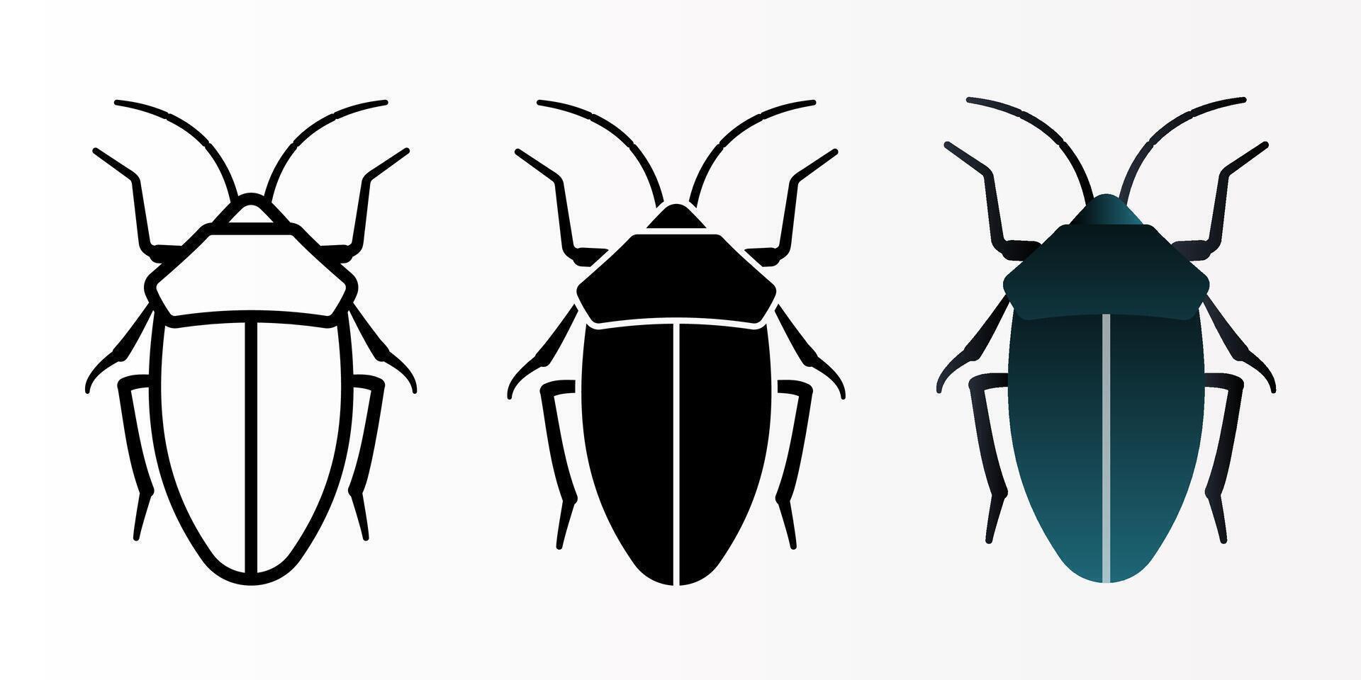 Insect icon set. bug sign. for mobile concept and web design. illustration on white background vector