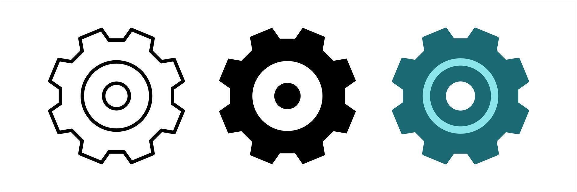 Gear icon set. Settings sign. for mobile concept and web design. illustration on white background vector