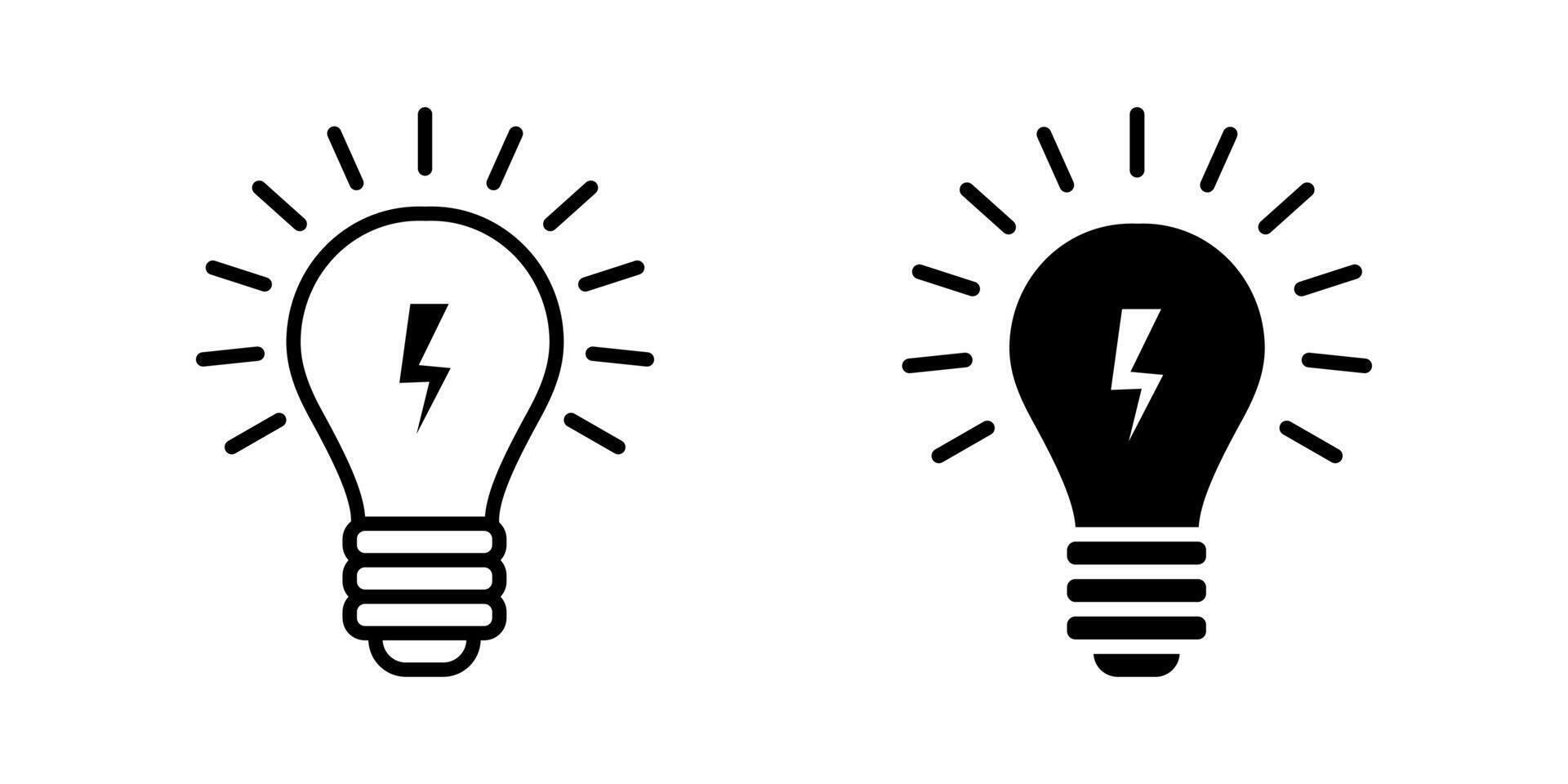 Light Bulb icon set. Electric lamp sign. for mobile concept and web design. illustration on white background vector