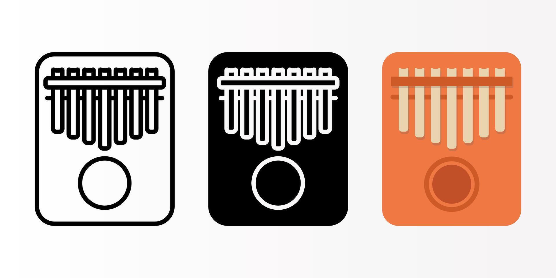 Kalimba icon set. kalimba sign. for mobile concept and web design. illustration on white background vector
