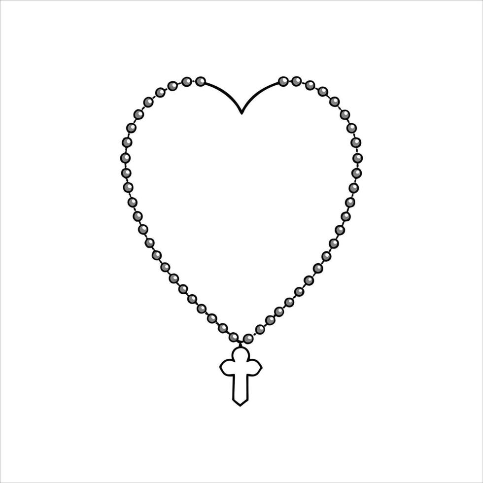 design of heart shaped rosary rosary vector