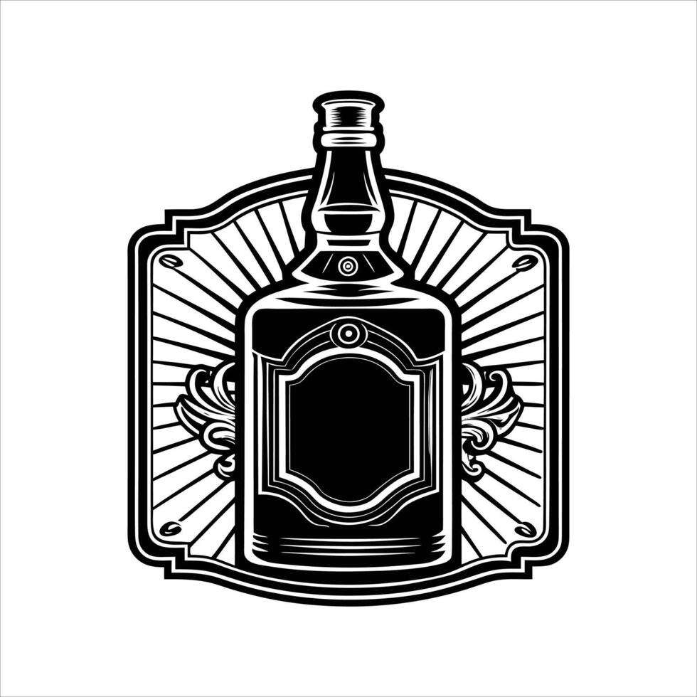 Whiskey Bottle Outline vector