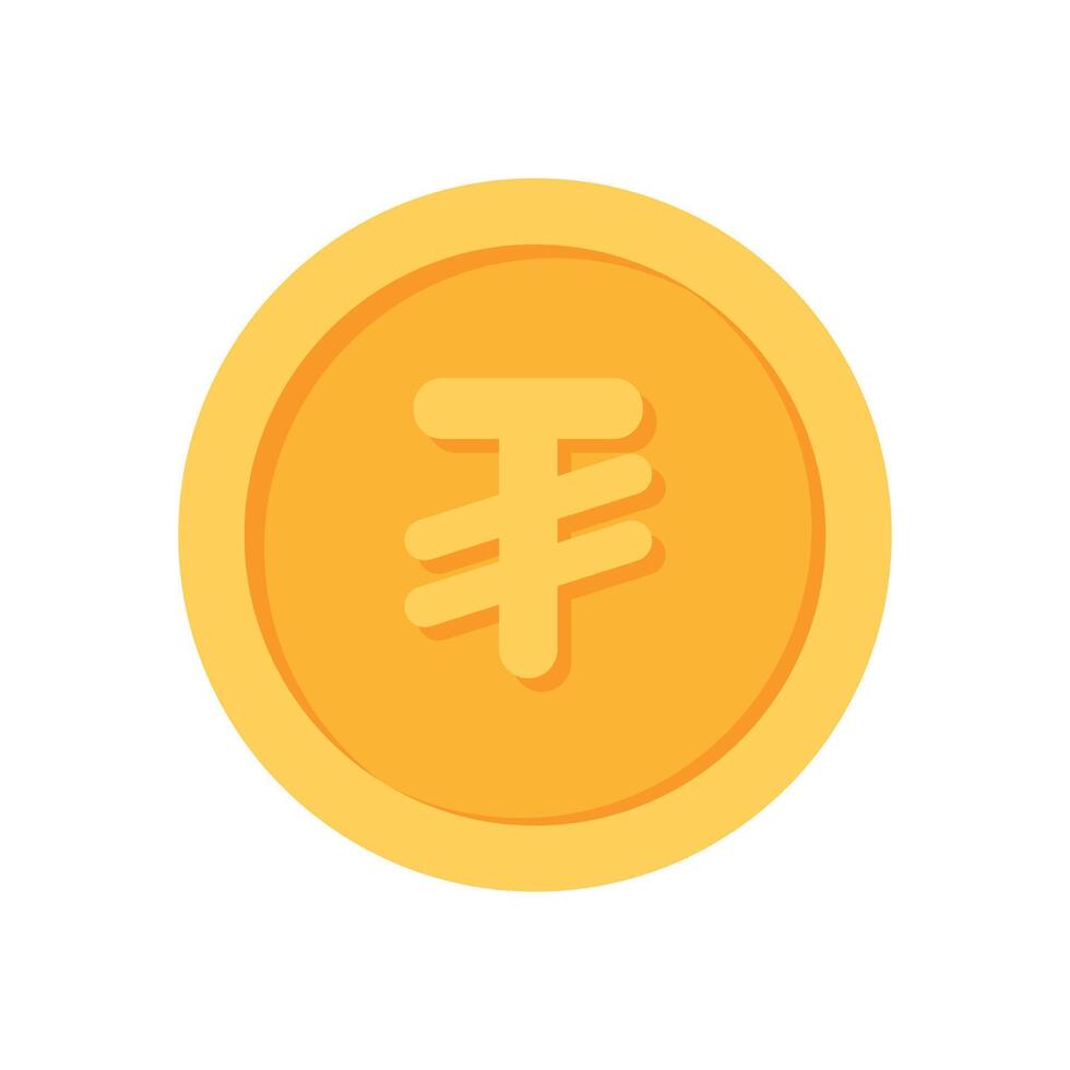 Magnolia tughrik Gold currency coin flat icon design illustrations vector
