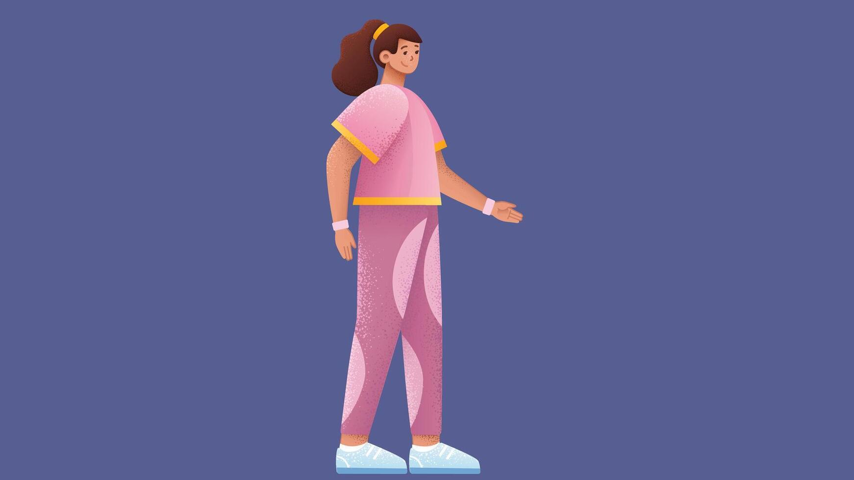 graphic person model girl in isolated backdrop background vector