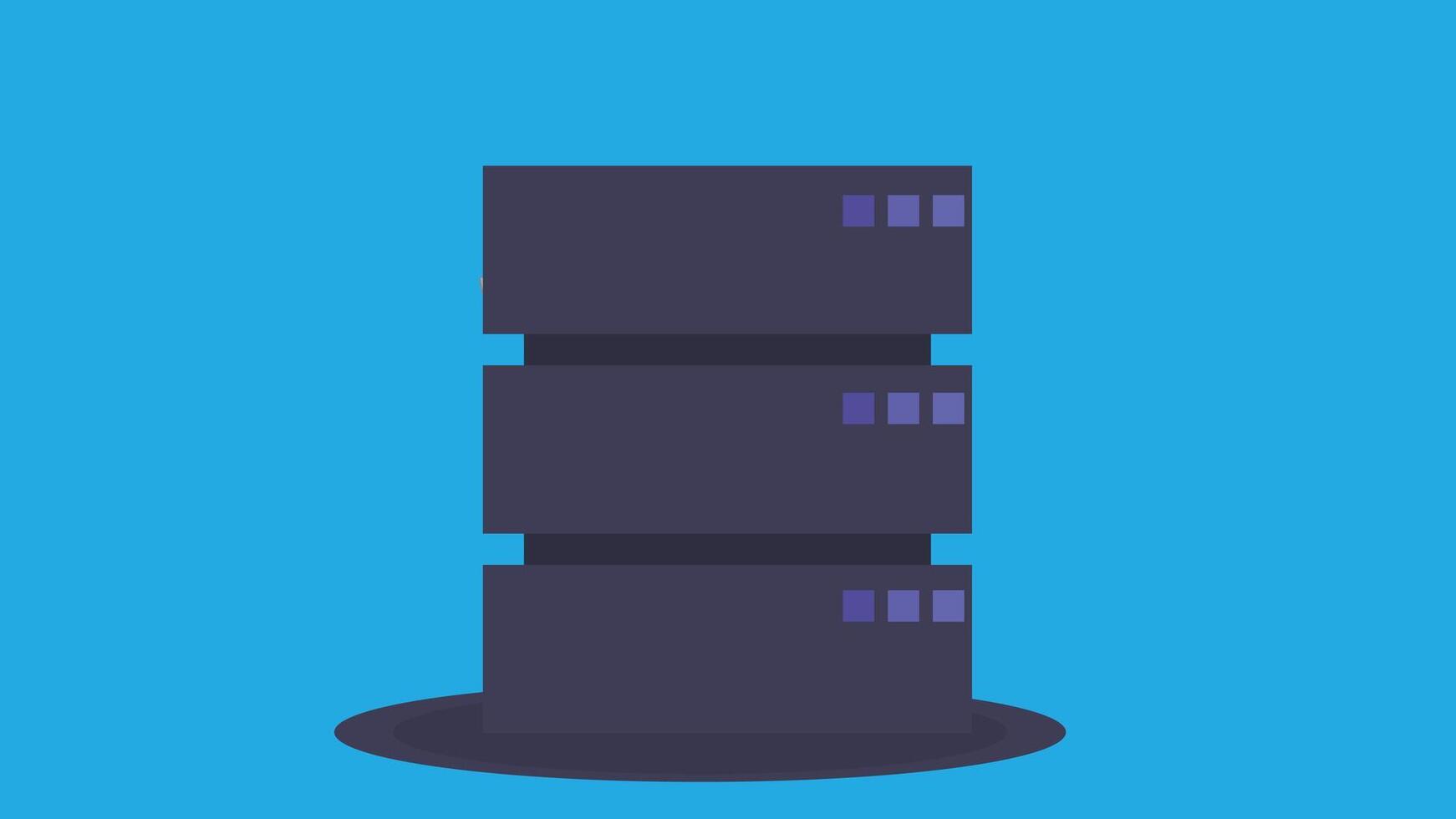 Server station tower for data storage and cyber security vector