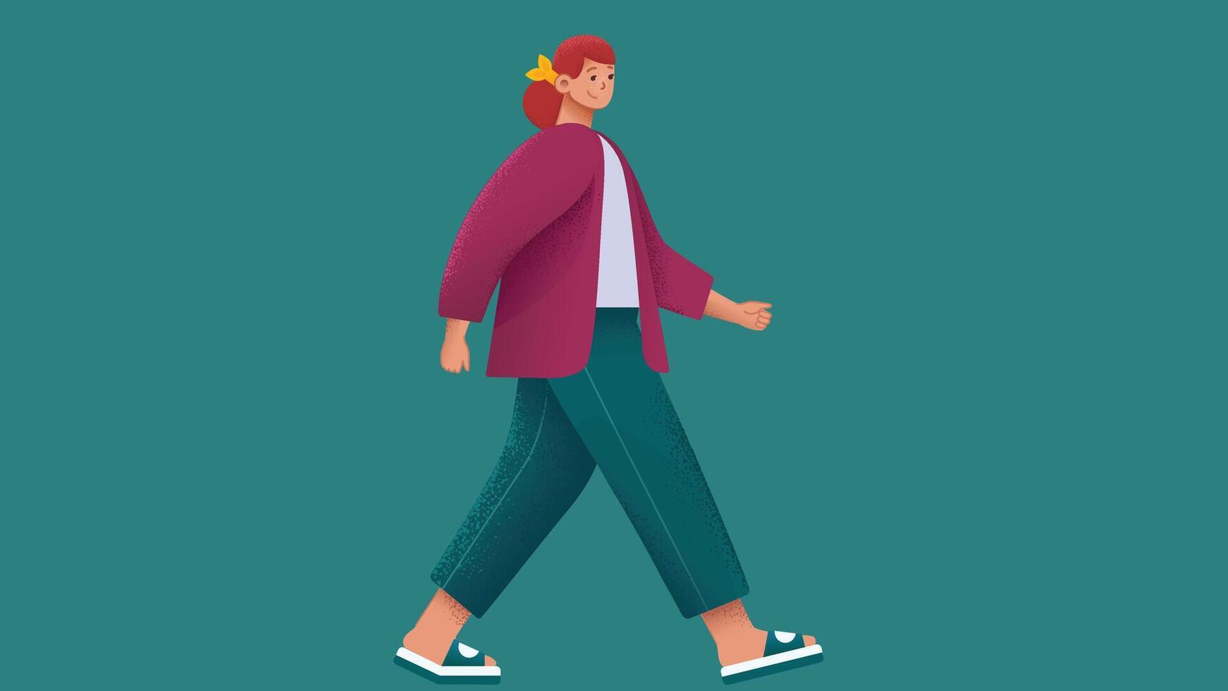 graphic person model in casual wear in isolated backdrop background vector