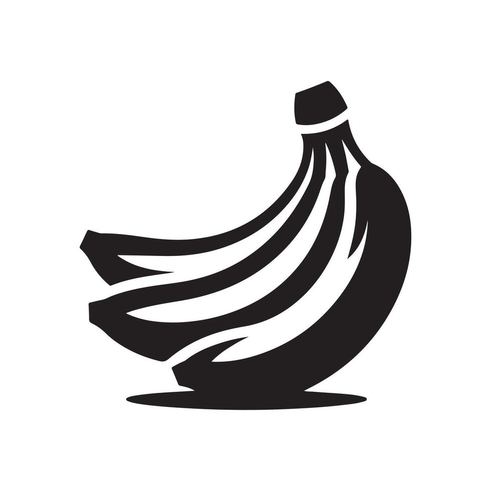 Banana icon silhouette flat design vector