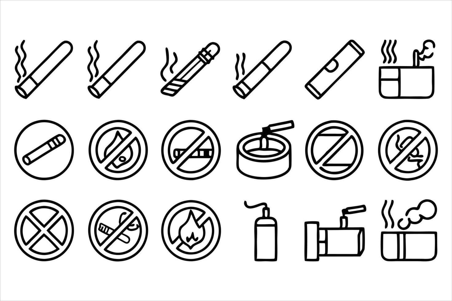 Quit Smoking Icons Collection vector