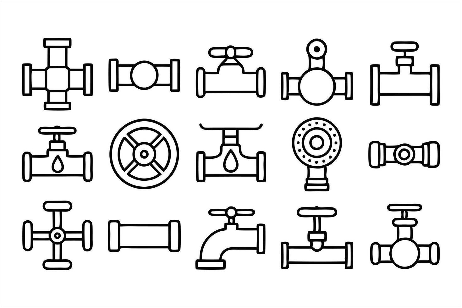 Piping Systems Outline Set vector
