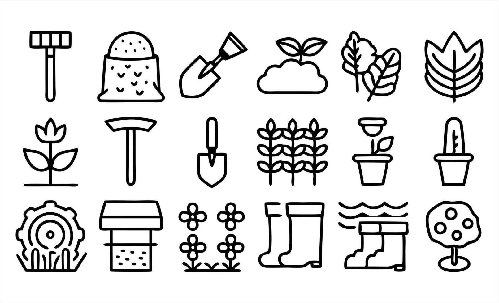 Soil Composition Outline Collection vector