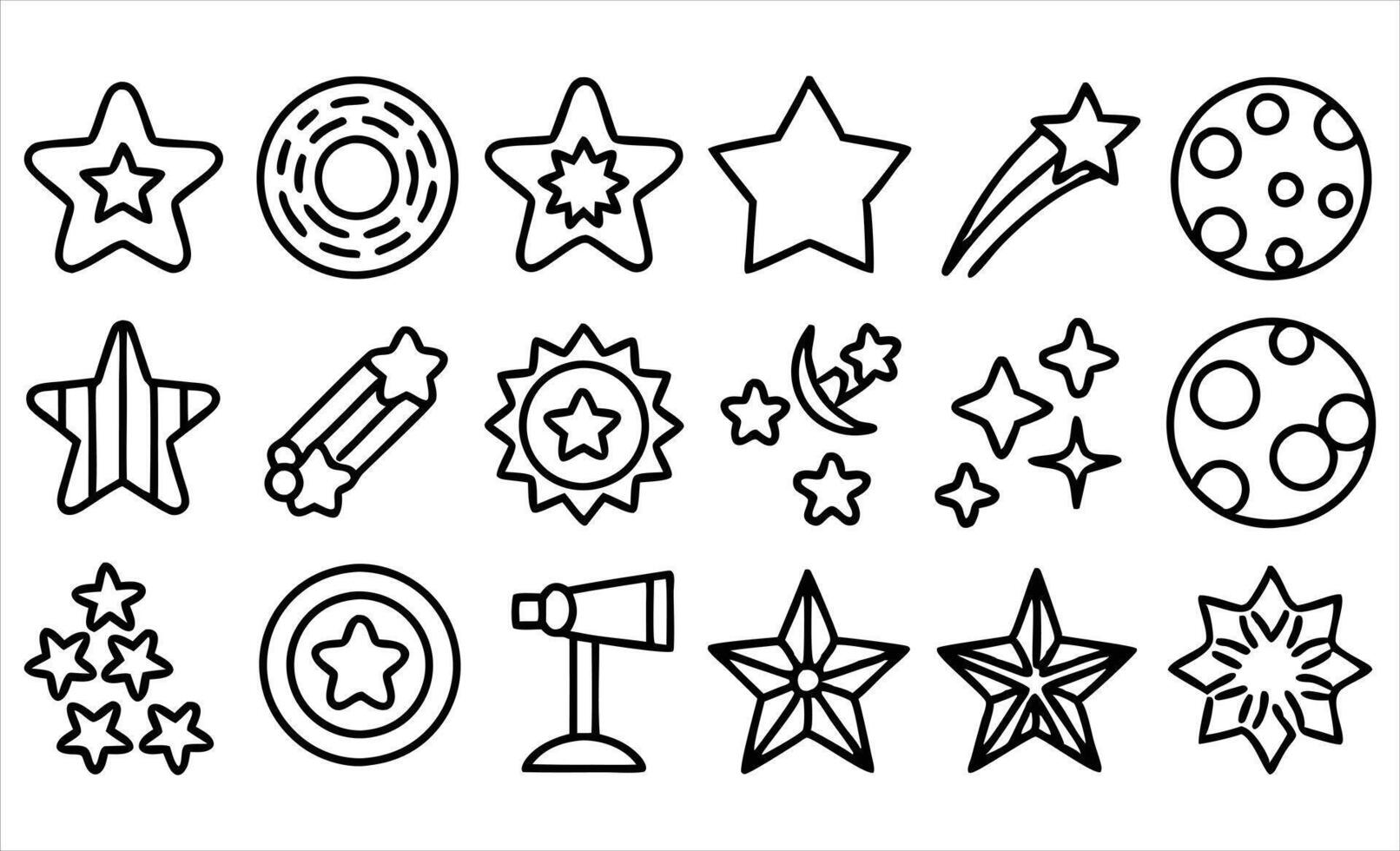 Twinkling Stars Outline Pack vector